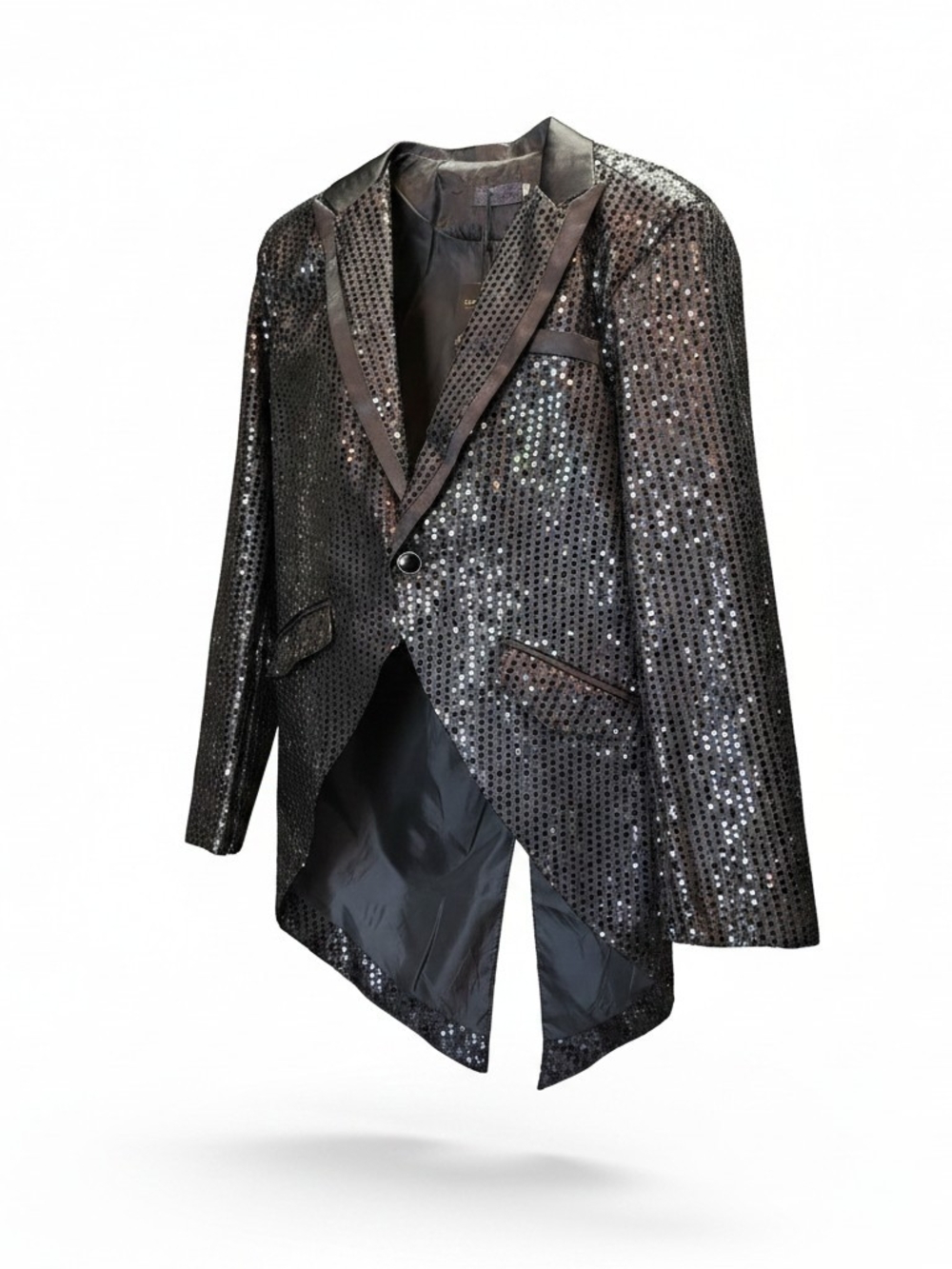 Cloud Style Sequined Black Evening Tailcoat Jacket Mens